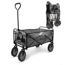 Chariot Enfant Pliable – capacité 100 kg – 1000 x 505 x 1120 mm – de couleur Grise – pour Transport Marchandise Outils Tout-terrain Plage Nature