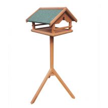 Toboli Mangeoire sur pied – 119 cm – en Bois, toit en Bitume, résistsant aux intempéries – Abri Nichoir pour Oiseaux sauvages