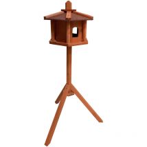 Mangeoire sur pied – 110 cm – en Bois de sapin – avec Fenêtres – Abri résistant Nichoir pour Oiseaux sauvages - Toboli