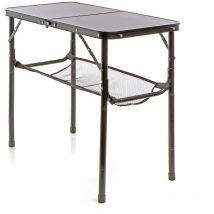 Mesa de camping en aluminio negra 80x40cm ajustable en altura a 70/56/44/33cm mesa plegable - Toboli