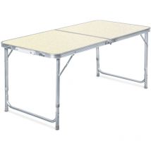 Mesa de camping plegable 120x60x70cm ajustable en altura 54/61/70cm portátil multifuncional - Toboli