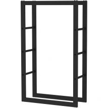 Scaffale per legna da ardere 100x25x60cm, metallo verniciato a polvere, per interno ed esterno, Portalegna - Toboli