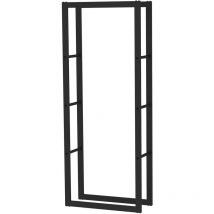 Scaffale per legna da ardere 150x25x60cm, metallo verniciato a polvere, per interno ed esterno, Portalegna - Toboli