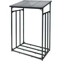 Toboli - Range-Bûches Extérieur 133 x 83 x 185 cm Métal Revêtement poudre Charge1500 kg Etagère pour Bois de Cheminée Résistance aux intempéries