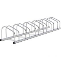 Râtelier pour 6 vélos, 1680 x 320 x 265 mm, Support vélo en acier galvanisé, largeur de pneu 55 mm, Pied béquille de réparation montage garage