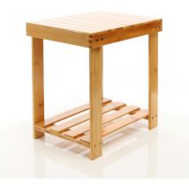 Toboli - Table d'appoint Bambou 440x280x408mm Tabouret Bois Meuble Surface Rangement Salle Bain Salon