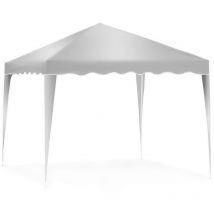 Tonnelle Jardin pliable en Blanc 3x3m Pop-up Tente Réception Abri Protection uv Sac Transport - Toboli