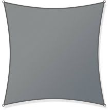 Vela parasole 2,5x2,5m quadrata, grigia, traspirante, Parasole per giardino terrazzo - Toboli