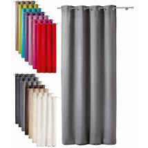 Today 257301 - Tenda con passanti, in poliestere, dimensioni: 140 x 260 cm, Poliestere, Canon de fusil/Gris Anthracite, 140x260 cm