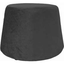 Les Tendances - Pouf recouvert de velours noir 31.5 x 34 x 46.5 cm