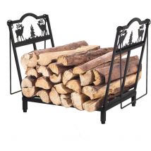 Todeco - Estante de Leña Plegable, 40x38x32 cm, Estante de Registro de Chimenea con asas, Soporte de Almacenamiento de Madera para Interiores y