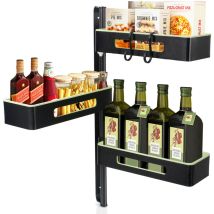 Todeco - Support Organisateur de Douche, Support à épices de Rangement de Cuisine à 3 Niveaux Réglable en Hauteur, Vert