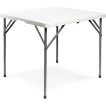 Table Pliante de Jardin carrée, Traiteur Pliante Table 86x86x74cm, Table Pliante Transportable, Charge Maximale: 100 kg, Blanc - Blanc