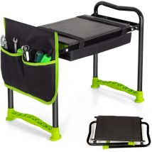 Todeco Taburete de Rodillas con 2 tipos de cojines para Jardinería, 2 in 1 Asiento Multifuncional de Jardín Plegable, Banco de Rodillas para Jardín