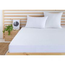 Coprimaterasso regolabile in spugna, impermeabile e traspirante, Disponibile in tutte le misure, Letto da 80 x 190/200 cm Bianco - Todocama