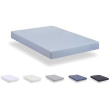 Lenzuolo con angoli in microfibra spazzolata extra morbido. (Letto 200 x 190/200 cm, azzurro) - Todocama