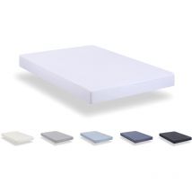 Lenzuolo con angoli in microfibra spazzolata extra morbido (letto 180 x 190/200 cm, bianco) - Todocama