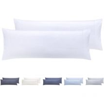Set di 2 federe per cuscino, in microfibra extra morbida, ipoallergenica. Set di 2-105x40 cm bianco - Todocama