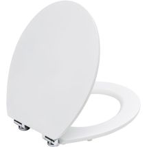 Todot Abattant Wc Avec Frein De Chute Silencieux, Lunette De Toilette En Bois Mdf, Revêtement Caoutchouc Doux Au Toucher, Charnières Ajustables, 