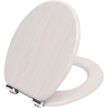 Todot Abattant Wc Avec Frein De Chute Silencieux, Siège De Toilette En Mdf Imitation Bois Naturel, Charnières Inox/zinc Ajustables, Compatible Cuvette