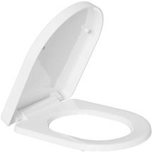 Todot - Abattant wc Blanc Duroplast Thermoplastique Déclipsable Forme d avec Frein de Chute Charnière Réglable 44.5 x 36.2 x 5.8 cm