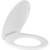Todot - Abattant wc Blanc Duroplast Thermoplastique Déclipsable Forme Ovale avec Frein de Chute Charnière Réglable 44.5 x 37 x 6.3 cm