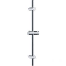 Todot - Barre de douche Chromé 70cm, Barre de douche en acier inoxydable avec Support de pommeau de douche pivotant à 360° et Fixations murales