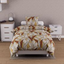 Soleil D Ocre - Parure housse de couette coton 57 fils 140x200 cm togo moutarde, par Soleil d'ocre