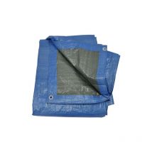 Bache a' oeillets en polye'thyle'ne 80 gr/m borde'e et renforce'e d'oeillets inde'chirable bache de protection 3x4 m Blu 3x4 mt