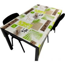 Nappe pvc Base Polyester Anti-taches Palmier Vert 140X180 cm