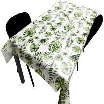 Nappe pvc Base Polyester Anti-taches Feuille Cœur 140X180 cm