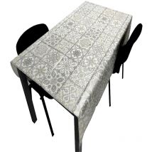 Nappe pvc Base Polyester Anti-taches Mosaïque Gris 140X220 cm