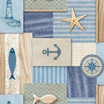 Toile cirée au mètre - Largeur 140 cm - Ambiance bord de mer