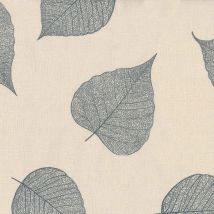 Toile cirée au mètre - Largeur 140 cm - Feuilles pailletées gris