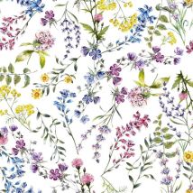 Toile cirée au mètre - Largeur 140 cm - Fleurs colorées