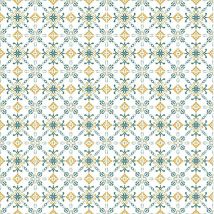 Toile cirée au mètre - Largeur 140 cm - Graphique bleu et orange