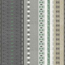 Toile cirée au mètre - Largeur 140 cm - Losanges et rayures kaki