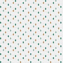 Toile cirée au mètre - Largeur 140 cm - Motifs graphiques, verts, gris et oranges
