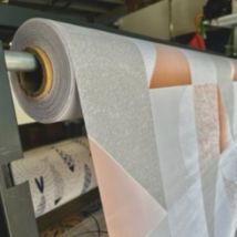 Toile Coton Enduit Imprimée Géo Pastel - Au mètre - 300 x 140 cm .