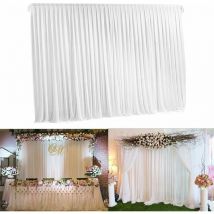 Toile de Fond Mariage 2x2m Rideau Blanc Mariage Champêtre En Soie Décoration Romantique Pour de Réception, Mariage, Anniversaire
