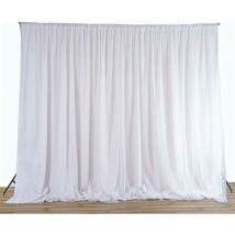 Toile de Fond Mariage 3x3m Rideau Blanc Mariage Champêtre En Soie de Glace Décoration Pour Réception Mariage