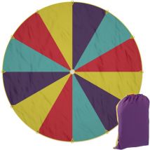 Relaxdays - Jeu pour enfants, xxl, parachute avec 12 poignées, diamètre : 6 m, pour l'extérieur, multicolore