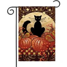 Yzmrbdqc - Toile de jute verticale double face, drapeau de jardin Trick or Treat vertical double face, Halloween