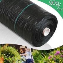 Swanew - Toile de paillage contre les mauvaises herbes 1m x 10m, 90g/m2 Toile de paillage saisonnière, Résiste rayons uv, antidéchirure
