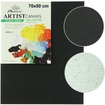 Toile de peinture toile civière en coton NOIR 280g Phoenix 50x70cm