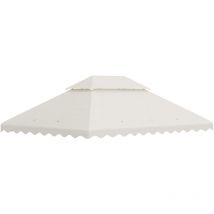 Toile de rechange pour barnum tonnelle 4 x 3 m tissu polyester haute densité 180 g/m² anti-UV crème