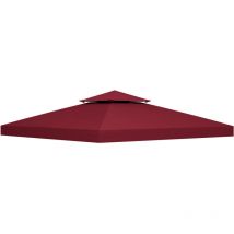 Toile de rechange pour pavillon tonnelle tente 3 x 3 m polyester haute densité 180 g/m² bordeaux