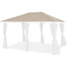 Toile de toit beige pour tonnelle 3x4m Divio - toile de rechange pergola. toile de remplacement