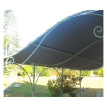 Toile d'ombrage pergola 5x4m imperméable avec œillets à poser sur une structure Couleur: Anthracite