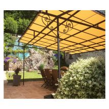 Toile d'ombrage pergola 5x4m imperméable avec œillets à poser sur une structure Couleur: Beige